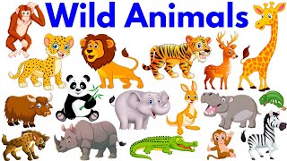 Wild Animals for Kids  Wild Animals with Sounds  wild animals name animals wildanimals Educare [upl. by Anawk60]