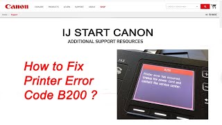 How To Fix Canon Printer B200 Error Code  printer canon [upl. by Eenad516]