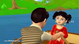 Row row row your boat  3D Animation English Nursery rhyme for children with lyrics [upl. by Nalek]