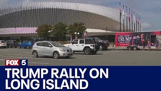 Trump rally on Long Island Traffic impact school closures and event details [upl. by Atonsah]