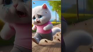 CAT AND BEES CAT RUN WATCH THE VIDEO  youtubeshorts catshorts cutece ytshorts [upl. by Tyrus]