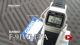 Casio F91WM7A Vintage Digital Watch Unisex in Silver Black Dial [upl. by Duile831]