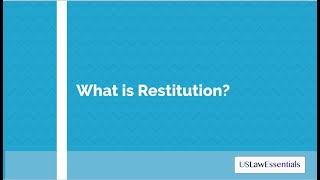 What is restitution [upl. by Chiang]