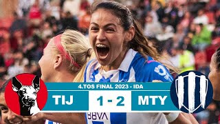 Tijuana Femenil vs Rayadas Monterrey 12 Resumen Goles 2023 [upl. by Sirmons]