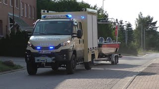 Feuer Groß  Brennt Boot GWWasserrettung  TLF 1625 Freiwillige Feuerwehr Malchow [upl. by English]