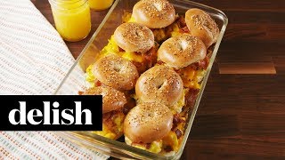 Bagel Breakfast Sliders  Delish [upl. by Long]