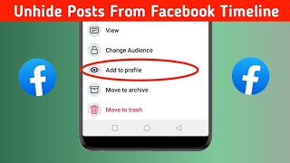 How To Unhide Posts From Facebook Timeline 2024 [upl. by Assir]