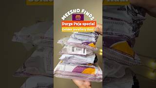 Meesho golden jewellery haul  Durga Puja special  necklace meeshofinds unboxing shorts [upl. by Anceline]