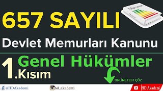 Genel Hükümler Mevzuat 657 Sayılı DMK 1Kısım [upl. by Barsky]