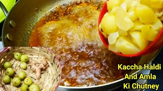 Kacche Haldi Amla Easy Chutney  Good For Kids [upl. by Assirrec903]