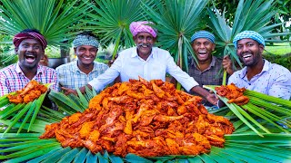 PALM LEAF CHICKEN  Chicken Fry Recipe Cooking In Village  Traditional Palm Leaf Chicken Recipe [upl. by Adnuhsat]