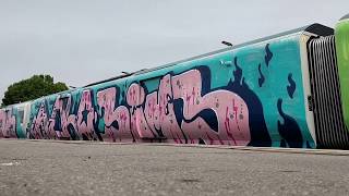 Heavily graffitied Class 700127 at West Worthing sidings amp Shoreham By sea [upl. by Avot]