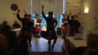 The Eagle Pipers Society welcome The Royal Scots Dragoon Guards [upl. by Norag]