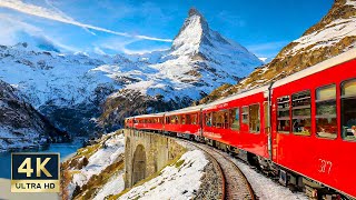 Visp to Zermatt Switzerland 🇨🇭 4K Matterhorn Gotthard Railway Train 4K [upl. by Varipapa135]