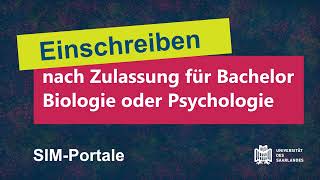 Einschreiben nach einer Zulassung für BSc Biologie oder Psychologie [upl. by Root]