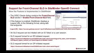 Support for Front Channel SLO in SiteMinder OpenID Connect [upl. by Ozen]