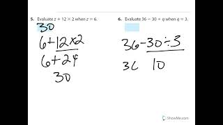 25 Evaluate Algebraic Expressions [upl. by Retrac338]