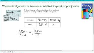 zad 5 str 62 Wielkości wprost proporcjonalne Matematyka z plusem 8 [upl. by Jeno657]