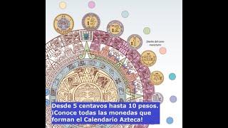 Desde 5 centavos hasta 10 pesos ¡Conoce todas las monedas que forman el Calendario Azteca [upl. by Aetnahs588]