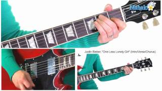 How to Play quotOne Less Lonely Girlquot by Justin Bieber on Guitar IntroVerseChorus [upl. by Kilmarx23]