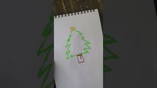 Christmas 🎄 tree drawing ideasdrawinglessonsforkids shortsviral [upl. by Adelice971]