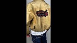 Blouson en cuir rare Redskins Road Map vintage [upl. by Huang744]