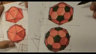 Del icosaedro al icosaedro truncado Geometría del balón de fútbol [upl. by Aiello329]