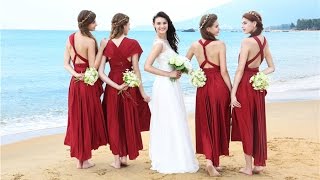 Convertible Burgundy Bridesmaid Dresses from eDressit [upl. by Clabo]