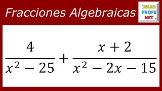 Sumar fracciones algebraicas  Ej 2 [upl. by Llemej143]