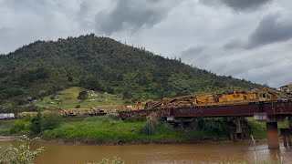 DL 9659 ETM 567 with Train WT16 crossing Mangawara stream bridge Taupiri North Island Main Trunk [upl. by Beck970]