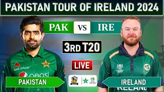 PAKISTAN vs IRELAND 3rd T20 MATCH LIVE COMMENTARY  PAK vs IRE LIVE [upl. by Carolin9]