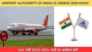 Airport Authority of India Hiring Alert 2025 AAIHiring AirportAuthorityOfIndia aviationjobs [upl. by Spieler620]