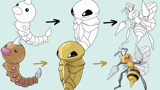 Como Desenhar FACILMENTE O POKÉMON WEEDLE KAKUNA BEEDRILL   Pokemon Evolution [upl. by Hcirdeirf]