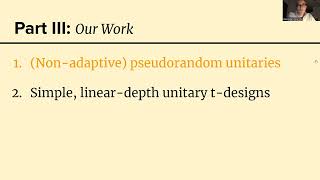 FOCS 2024 2C Simple constructions of lineardepth tdesigns and pseudorandom unitaries [upl. by Aleira807]