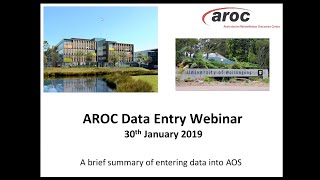 AROC Data Entry Webinar [upl. by Filia]