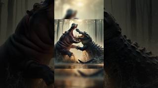 hippo vs crocodile animals fightshortvideo shorts [upl. by Jorin]