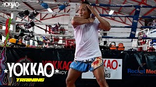 Muay Thai Technique  Basic Cross Elbow SaenchaiStyle  YOKKAO Training Course [upl. by Cathey467]