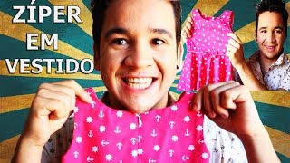 COMO PREGAR ZÍPER INVISÍVEL EM VESTIDO COM FORRO [upl. by Draillih]