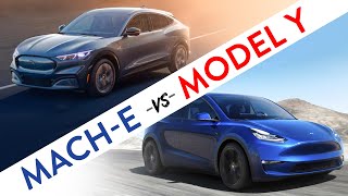 Tesla Model Y vs Ford Mach E  Head to Head [upl. by Corbin]