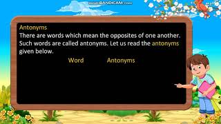 Class 5 Synonyms and Antonyms [upl. by Zacek129]