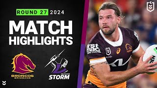 NRL 2024  Broncos v Storm  Match Highlights [upl. by Naima]