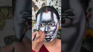 MAQUILLAJE PIEL DE METAL😳⚙️ metallic makeup iron robiot ia [upl. by Yasu]