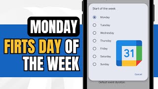 How to Change Calendar First Day of the Week Google Calendar [upl. by Lordan513]