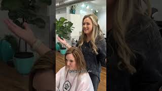 Watch as this beautiful client learns how to put on her brand new custom color topper 🫶 [upl. by Rajewski168]