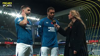 Nico Raskin and Cyriel Dessers speak after 10 victory for Rangers against Hearts [upl. by Snevets513]