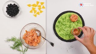 Salmon Tartare amp Avocado Homemade Pizza  FOOD ART [upl. by Aicel417]