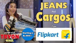 Trendy JEANS amp CARGOS haul from Flipkart 💙  TryOn  Honest Reviews  gimaashi [upl. by Ingvar]