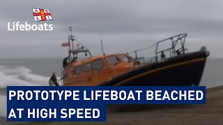 Prototype lifeboat being beached at high speed [upl. by Drucill]