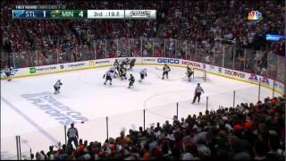 Nino Niederreiter EN goal last 3 mins handshakes St Louis Blues vs Minnesota Wild April 26 2015 [upl. by Amargo]