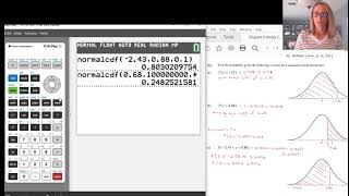 Normalcdf examples on a TI84 Plus CET [upl. by Ilonka]